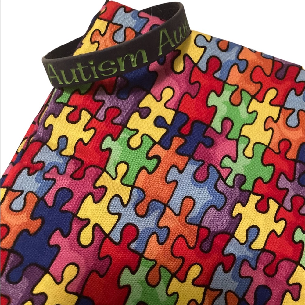 Autism Puzzle Pieces Scarf and bracelet